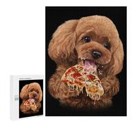 500 PCS Jigsaw Puzzles for Teenagerss Cute Poodle Love Pizza Jigsaws for Adults Relax Games Wall Decoration Help The Brain Exercise 500 PCS