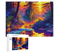 500 PCS Jigsaw Puzzles for Teenagerss Enchanted Sunset in The Rainforest Jigsaw Puzzle Toy Wall Decor Difficult Hard Unique Birthday And Xmas Gifts 500 PCS