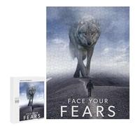 500 PCS Jigsaw Puzzles for Teenagerss Face Your Fears Vs Wolf Puzzle For Teenagerss Difficult Challenge Educational Challenge Family Fun & Game Night 500 PCS
