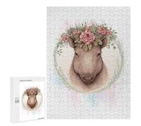 500 PCS Jigsaw Puzzles for Teenagerss Floral Watercolor Boar Teenagers Puzzles Brain Teaser Game Enhance Memory Christmas Birthday Gifts 500 PCS