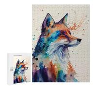 500 PCS Jigsaw Puzzles for Teenagerss Fox Head Painting Adult Jigsaw Toy Wall Decor Precision Cutting Unique Birthday And Gifts 500 PCS