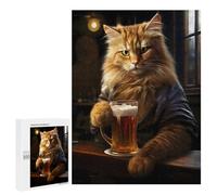 500 PCS Jigsaw Puzzles for Teenagerss Funny Cat on Tavern Table Jigsaws for Adults Relax Games Wall Decoration Help The Brain Exercise 500 PCS