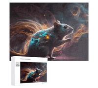 500 PCS Jigsaw Puzzles for Teenagerss Galactic Mouse Cosmic Artwork Jigsaw Puzzle Toy Wall Decor Difficult Hard Unique Birthday And Xmas Gifts 500 PCS