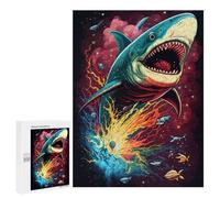 500 PCS Jigsaw Puzzles for Teenagerss Galactic Shark Rampage Puzzle for Adults Relaxing Games Improve Memory Fun Activities at Home 500 PCS