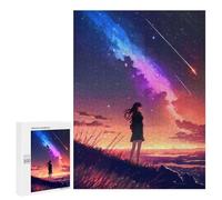 500 PCS Jigsaw Puzzles for Teenagerss Galaxy Anime Sunset Hill Adult Jigsaw Toy Wall Decor Precision Cutting Unique Birthday And Gifts 500 PCS