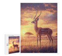 500 PCS Jigsaw Puzzles for Teenagerss Gazelle at Sunset Puzzles for Adults DIY Toys Difficult Challenge Stress Reduction Gifts 500 PCS