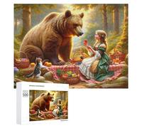 500 PCS Jigsaw Puzzles for Teenagerss Girl Feeding Bear in Forest Jigsaw Puzzle Toy Wall Decor Difficult Hard Unique Birthday And Xmas Gifts 500 PCS