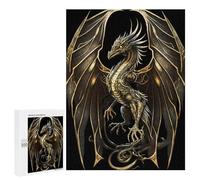 500 PCS Jigsaw Puzzles for Teenagerss Golden King Dragon Puzzle For Teenagerss Difficult Challenge Educational Challenge Family Fun & Game Night 500 PCS