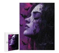 500 PCS Jigsaw Puzzles for Teenagerss Gothic Bat Woman Puzzles for Adults Brain Teaser Game Analysis And Logic Christmas Birthday Gifts 500 PCS