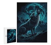 500 PCS Jigsaw Puzzles for Teenagerss Howling Wolf Moonlit Night -1 Puzzle for Adults Relaxing Games Improve Memory Fun Activities at Home 500 PCS