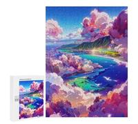 500 PCS Jigsaw Puzzles for Teenagerss Island Paradise Skyview -2 Jigsaws for Adults Relax Games Wall Decoration Help The Brain Exercise 500 PCS