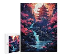500 PCS Jigsaw Puzzles for Teenagerss Japanese Temple Waterfall Jigsaw for Adults Hands-on Game Difficult Hard Unique Birthday And Gifts 500 PCS