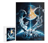 500 PCS Jigsaw Puzzles for Teenagerss Jigsaw Astronauts Playing Chess in Space Jigsaw Hands-on Game Improve Memory for Birthday, Chrismas 500 PCS