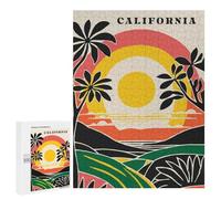 500 PCS Jigsaw Puzzles for Teenagerss Jigsaw California Retro Sunset Jigsaws for Adults Family Games For Family Fun Deal As Gifts for The Whole Family 500 PCS