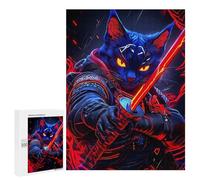 500 PCS Jigsaw Puzzles for Teenagerss Jigsaw Cat Russian Blue Samurai Animal Jigsaws for Adults Family Games For Family Fun Deal As Gifts for The Whole Family 500 PCS