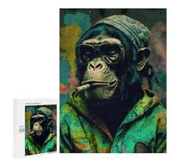 500 PCS Jigsaw Puzzles for Teenagerss Jigsaw Chill Monkey Vibe -2 Adult Jigsaw Puzzle Hands-on Game Hand Speed Race for Birthday, Chrismas 500 PCS