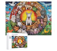 500 PCS Jigsaw Puzzles for Teenagerss Jigsaw Circle of Animals Zodiac Signs Jigsaw Hands-on Game Improve Memory for Birthday, Chrismas 500 PCS