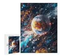 500 PCS Jigsaw Puzzles for Teenagerss Jigsaw Colorful Cosmic Earth Adult Jigsaw Brain Teaser Game Hand Speed Race Stress Reduction Gifts 500 PCS