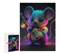 500 PCS Jigsaw Puzzles for Teenagerss Jigsaw Colorful Mouse Playing Violin Jigsaw Hands-on Game Improve Memory for Birthday, Chrismas 500 PCS