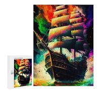 500 PCS Jigsaw Puzzles for Teenagerss Jigsaw Colorful Sailing Ship Artwork Adult Jigsaw Puzzle Hands-on Game Hand Speed Race for Birthday, Chrismas 500 PCS