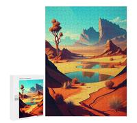 500 PCS Jigsaw Puzzles for Teenagerss Jigsaw Desert Oasis Reflection Adult Jigsaw Puzzle Hands-on Game Hand Speed Race for Birthday, Chrismas 500 PCS