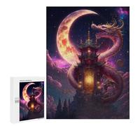 500 PCS Jigsaw Puzzles for Teenagerss Jigsaw Dragon Gate Moonlit Sky Adult Jigsaw Brain Teaser Game Hand Speed Race Stress Reduction Gifts 500 PCS