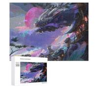 500 PCS Jigsaw Puzzles for Teenagerss Jigsaw Dragon Over Ancient Village Puzzle for Adults Relax Games Improve Memory for Birthday, Chrismas 500 PCS