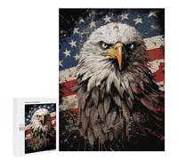 `500 PCS Jigsaw Puzzles for Teenagerss Jigsaw Eagle American Flag Jigsaw for Adults Family Games Birthday Present Deal As Gifts for The Whole Family 500 PCS