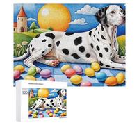 500 PCS Jigsaw Puzzles for Teenagerss Jigsaw Easter Dalmatian Egg Hunt Jigsaw Hands-on Game Improve Memory for Birthday, Chrismas 500 PCS