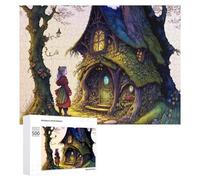 500 PCS Jigsaw Puzzles for Teenagerss Jigsaw Enchanted Treehouse in The Forest Puzzle for Adults Relax Games Improve Memory for Birthday, Chrismas 500 PCS