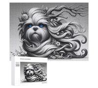 500 PCS Jigsaw Puzzles for Teenagerss Jigsaw Fantasy Dog with Long Hair Jigsaw Hands-on Game Improve Memory for Birthday, Chrismas 500 PCS