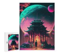 500 PCS Jigsaw Puzzles for Teenagerss Jigsaw Fantasy Temple Under Planets -1 Adult Jigsaw Puzzle Hands-on Game Hand Speed Race for Birthday, Chrismas 500 PCS