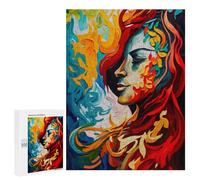 500 PCS Jigsaw Puzzles for Teenagerss Jigsaw Flame of Passion Abstract Art Adult Jigsaw Brain Teaser Game Hand Speed Race Stress Reduction Gifts 500 PCS