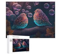 500 PCS Jigsaw Puzzles for Teenagerss Jigsaw Glowing Birds in A Fantasy Forest Jigsaw Hands-on Game Improve Memory for Birthday, Chrismas 500 PCS