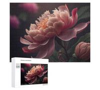 500 PCS Jigsaw Puzzles for Teenagerss Jigsaw Glowing Peony Bloom Puzzle for Adults Relax Games Improve Memory for Birthday, Chrismas 500 PCS