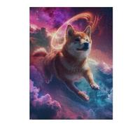 500 PCS Jigsaw Puzzles for Teenagerss Jigsaw Holy Shiba Inu in The Sky Jigsaw Fun Games Wall Decoration Unique Birthday And Gifts 500 PCS