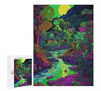 500 PCS Jigsaw Puzzles for Teenagerss Jigsaw Jungle Glow Vibrant Forest Scene Puzzle for Adults Relax Games Improve Memory for Birthday, Chrismas 500 PCS