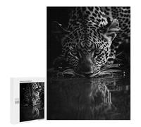 500 PCS Jigsaw Puzzles for Teenagerss Jigsaw Leopard Drinking Water Black And White Adult Jigsaw Toy Wall Decor Difficult Hard Help The Brain Exercise 500 PCS