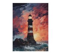 500 PCS Jigsaw Puzzles for Teenagerss Jigsaw Lighthouse Sunset Jigsaw Fun Games Wall Decoration Unique Birthday And Gifts 500 PCS