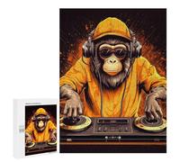 500 PCS Jigsaw Puzzles for Teenagerss Jigsaw Monkey DJ in Action Adult Jigsaw Brain Teaser Game Hand Speed Race Stress Reduction Gifts 500 PCS