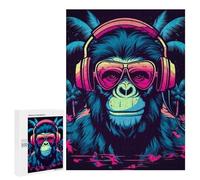 500 PCS Jigsaw Puzzles for Teenagerss Jigsaw Monkey Dj Music Adult Jigsaw Puzzle Hands-on Game Hand Speed Race for Birthday, Chrismas 500 PCS