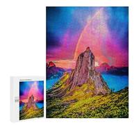 500 PCS Jigsaw Puzzles for Teenagerss Jigsaw Mountain Sunset with Rainbow Adult Jigsaw Brain Teaser Game Hand Speed Race Stress Reduction Gifts 500 PCS
