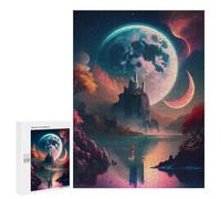 500 PCS Jigsaw Puzzles for Teenagerss Jigsaw Mystical Moonlit Lake Adult Jigsaw Brain Teaser Game Hand Speed Race Stress Reduction Gifts 500 PCS