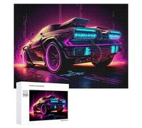 500 PCS Jigsaw Puzzles for Teenagerss Jigsaw Neon Future Car Artwork Puzzle for Adults Relax Games Improve Memory for Birthday, Chrismas 500 PCS