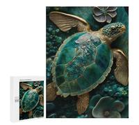 500 PCS Jigsaw Puzzles for Teenagerss Jigsaw Oceanic Serenity Artistic Turtle Sculpture Adult Jigsaw Brain Teaser Game Hand Speed Race Stress Reduction Gifts 500 PCS