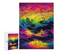 500 PCS Jigsaw Puzzles for Teenagerss Jigsaw Rainbow Clouds in Paradise -1 Adult Jigsaw Brain Teaser Game Hand Speed Race Stress Reduction Gifts 500 PCS