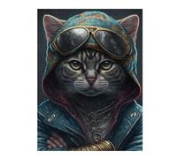 500 PCS Jigsaw Puzzles for Teenagerss Jigsaw Rapper Cat Jigsaw Fun Games Wall Decoration Unique Birthday And Gifts 500 PCS