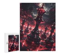 `500 PCS Jigsaw Puzzles for Teenagerss Jigsaw Red King Chess Piece Jigsaw for Adults Family Games Birthday Present Deal As Gifts for The Whole Family 500 PCS
