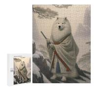 500 PCS Jigsaw Puzzles for Teenagerss Jigsaw Samoyed The Samurai Puzzles for Adults Brain Teaser Game But Fun And Humorous Help The Brain Exercise 500 PCS