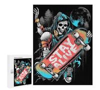 500 PCS Jigsaw Puzzles for Teenagerss Jigsaw Skateboard Reaper Art Print Adult Jigsaw Puzzle Hands-on Game Hand Speed Race for Birthday, Chrismas 500 PCS